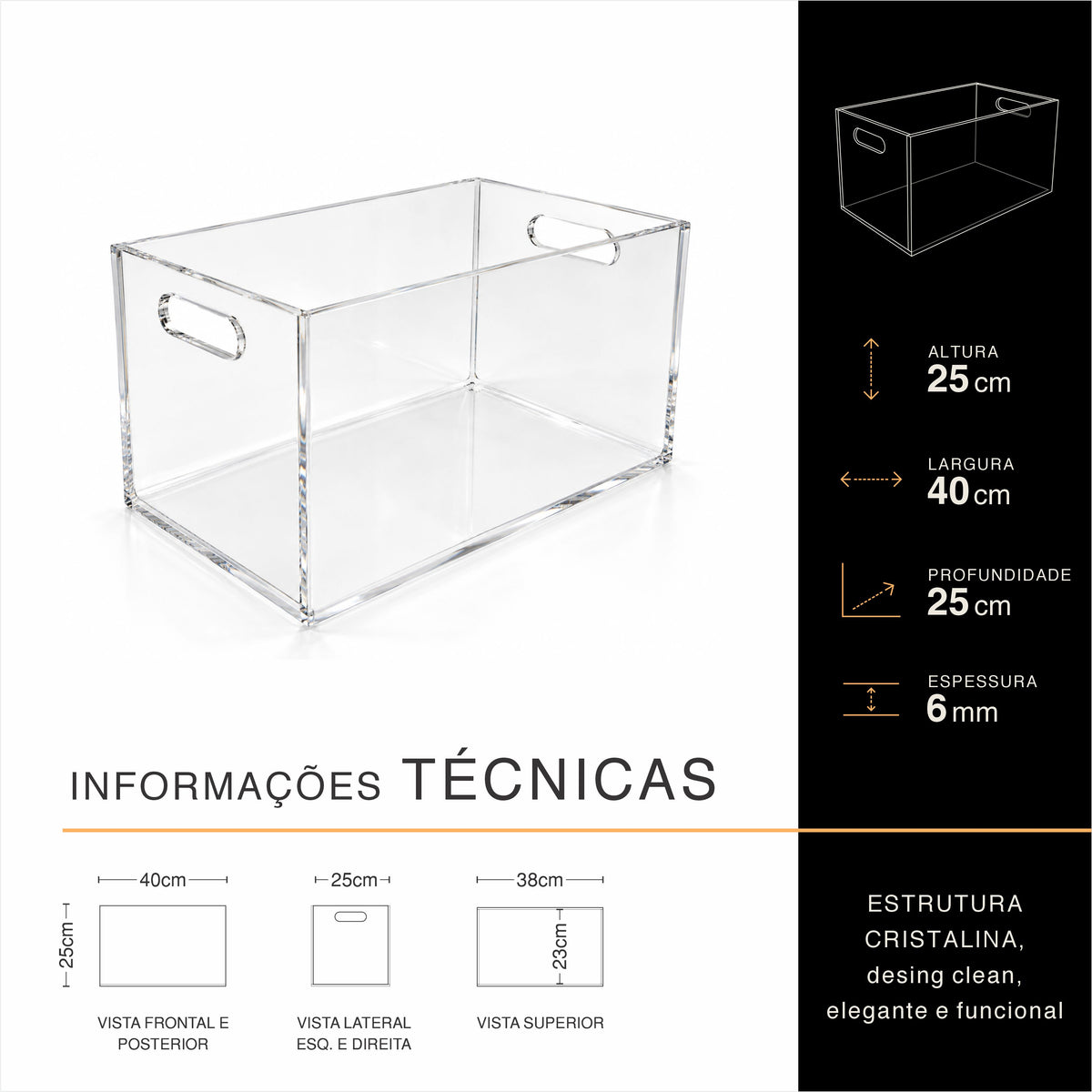 Champanheira em Acrílico Cristal Premium
