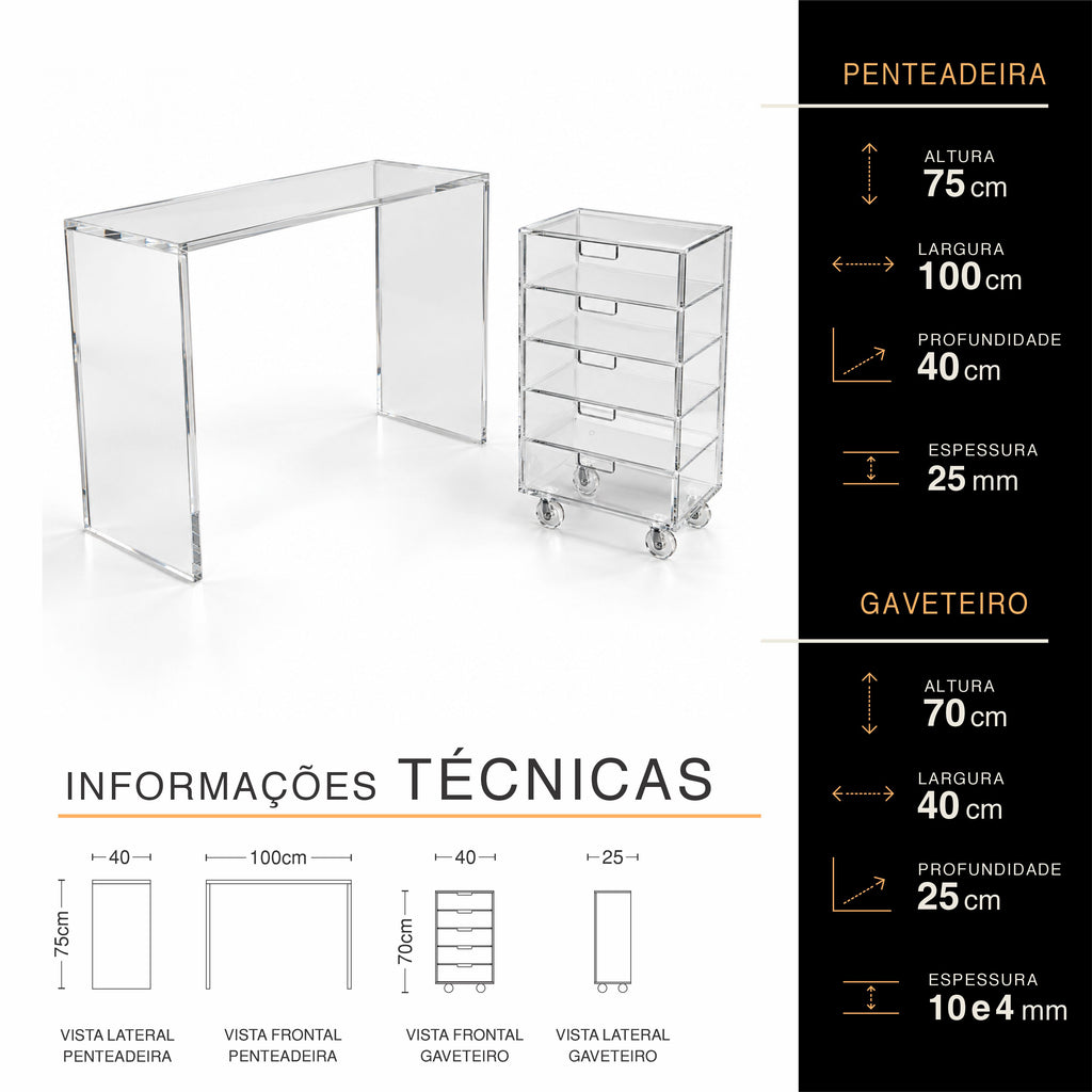 Penteadeira com gaveteiro