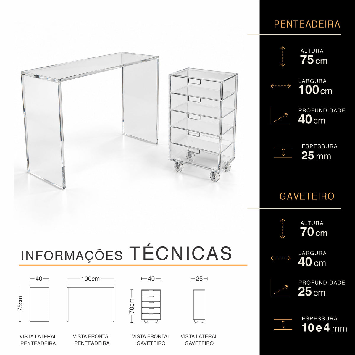 Penteadeira com gaveteiro
