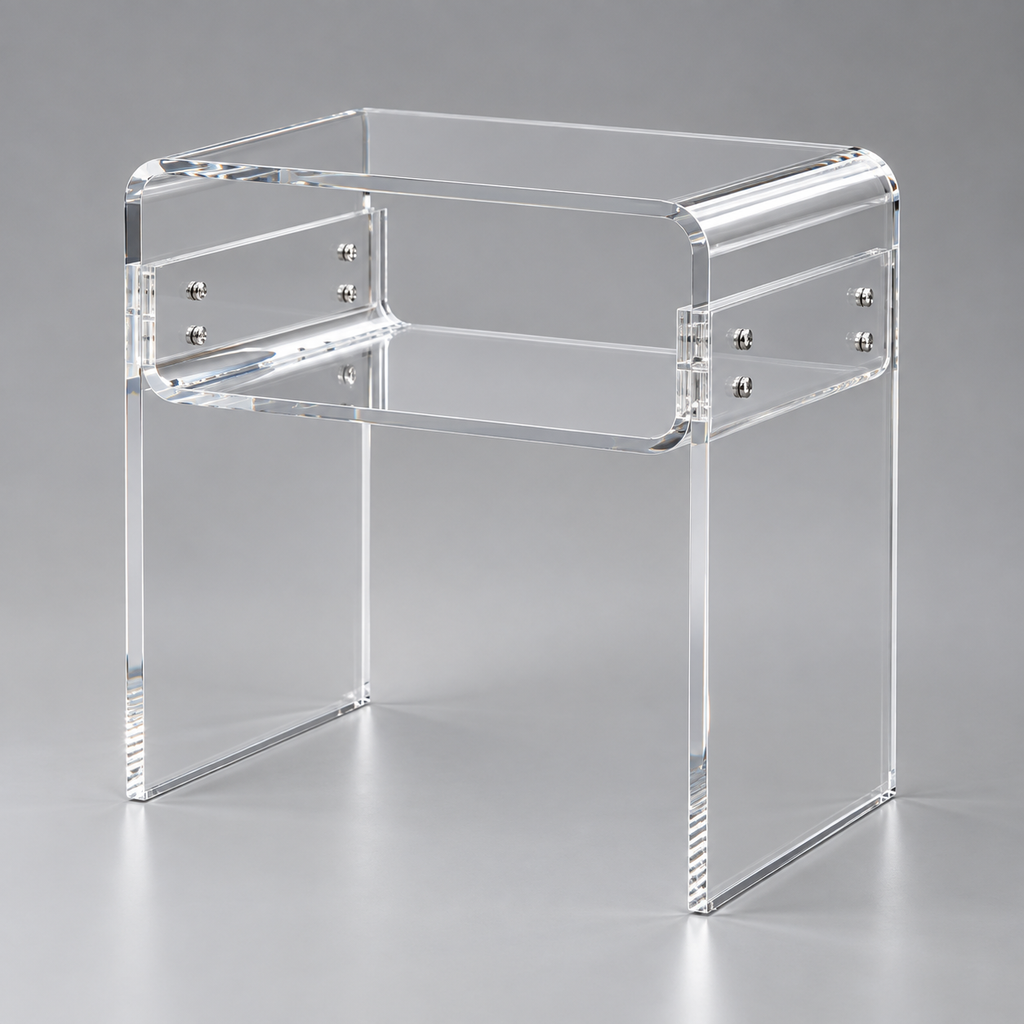 Mesa de Canto Montável em Acrílico Cristal
