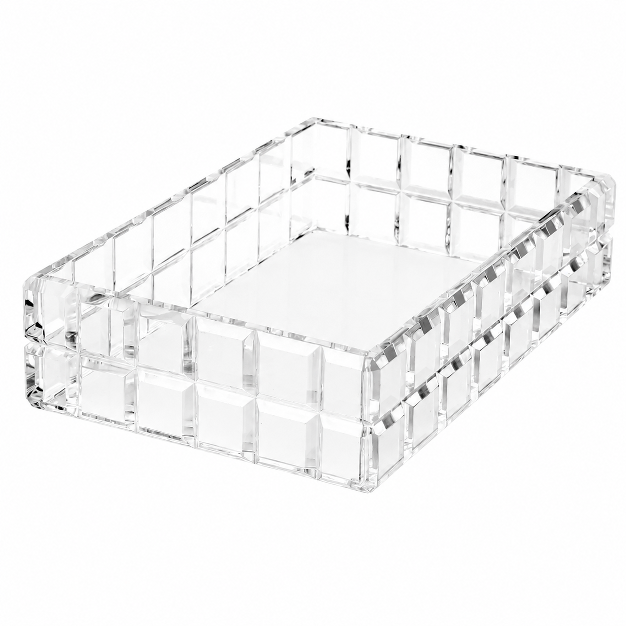 Bandeja BISOTÊ Facetada em Acrílico Cristal