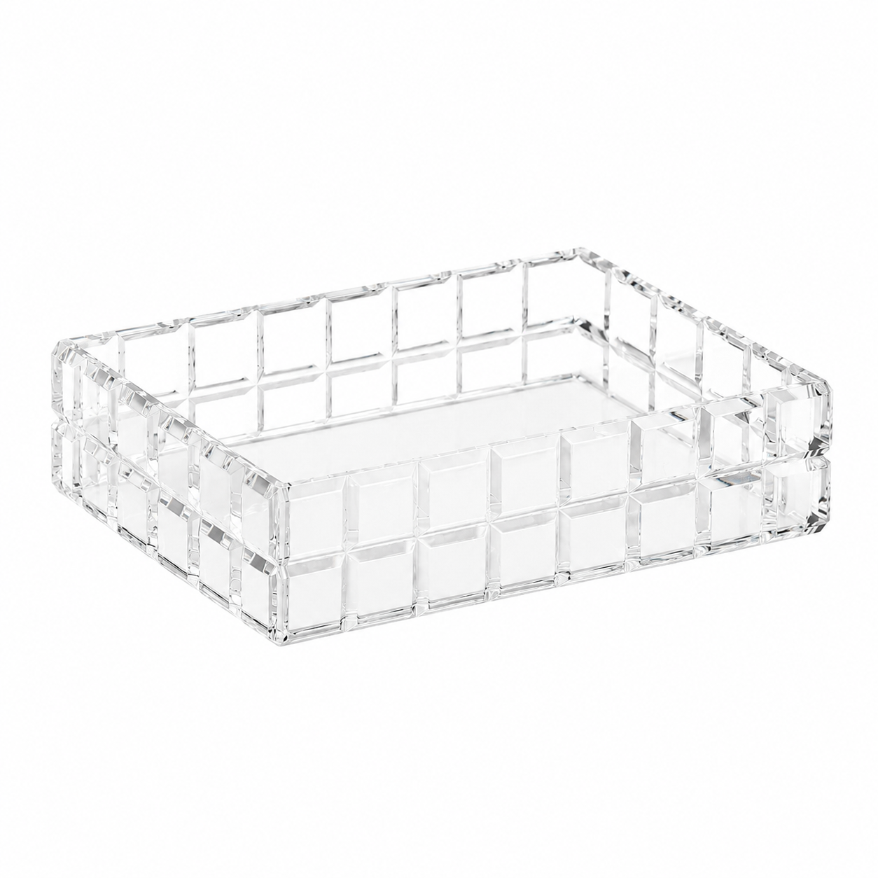 Bandeja BISOTÊ Facetada em Acrílico Cristal
