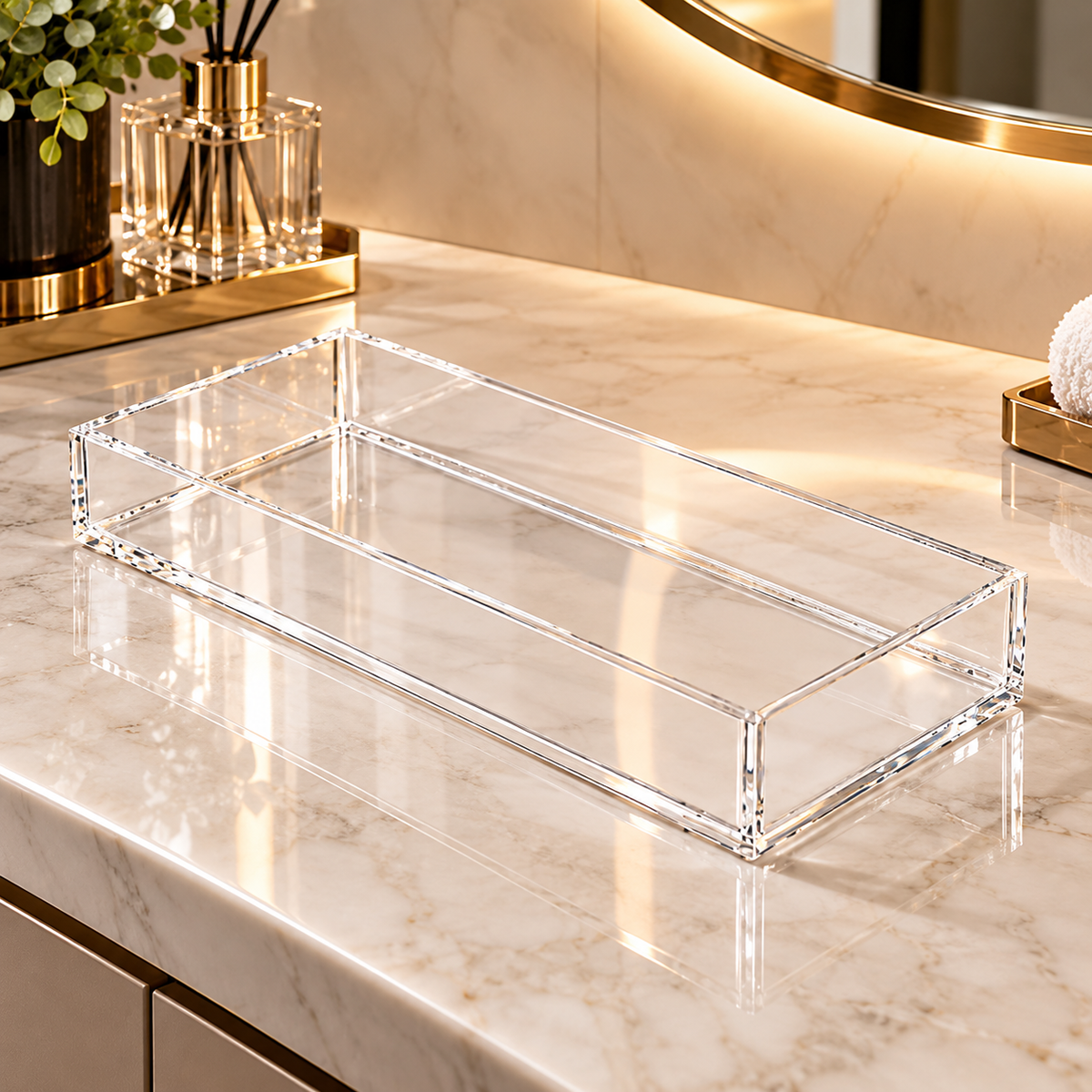 Bandeja para Lavabo com base espelhada