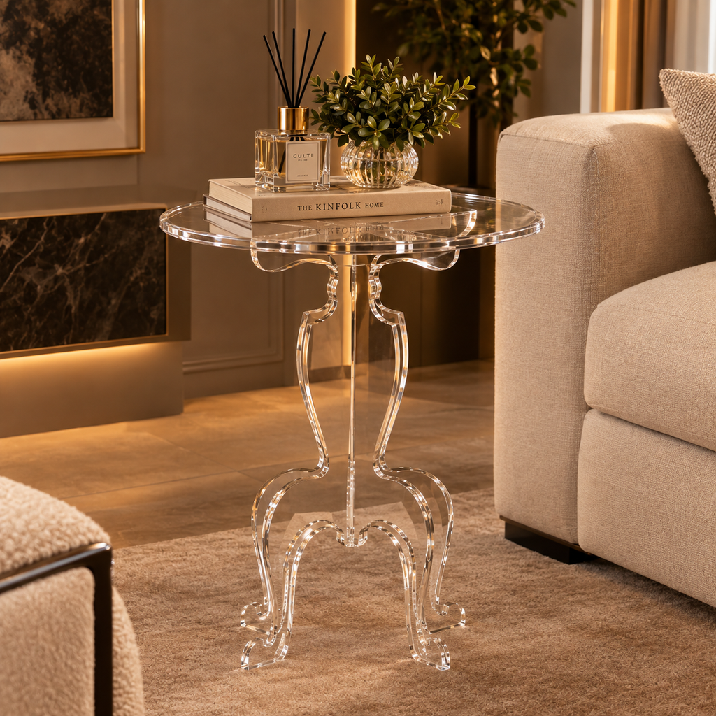 Mesa de Canto Provençal em Acrílico Cristal