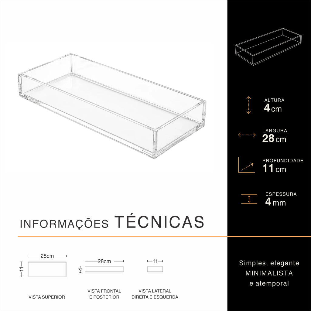 Bandeja para Lavabo com base espelhada